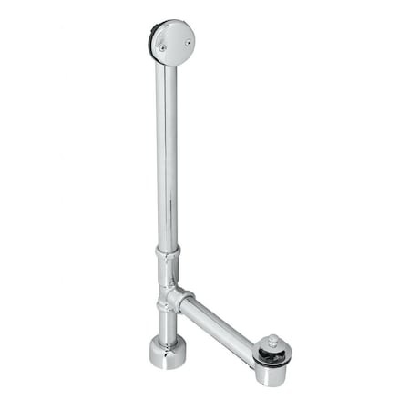 Westbrass Twist & Close Bath Waste, 22" Make-Up, 17 Ga. Tubing in Polished Chrome D3221K-26